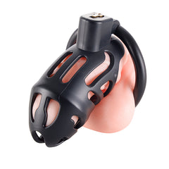 Chastity Cage for Men with 3 Rings - Resin Breathable Birdcage Design, Black, Pink, Purple