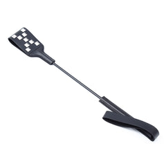 Black PU Leather X-Studded Paddle with Handle – Lightweight BDSM Spanking