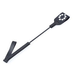 Black PU Leather X-Studded Paddle with Handle – Lightweight BDSM Spanking