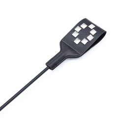 Black PU Leather X-Studded Paddle with Handle – Lightweight BDSM Spanking