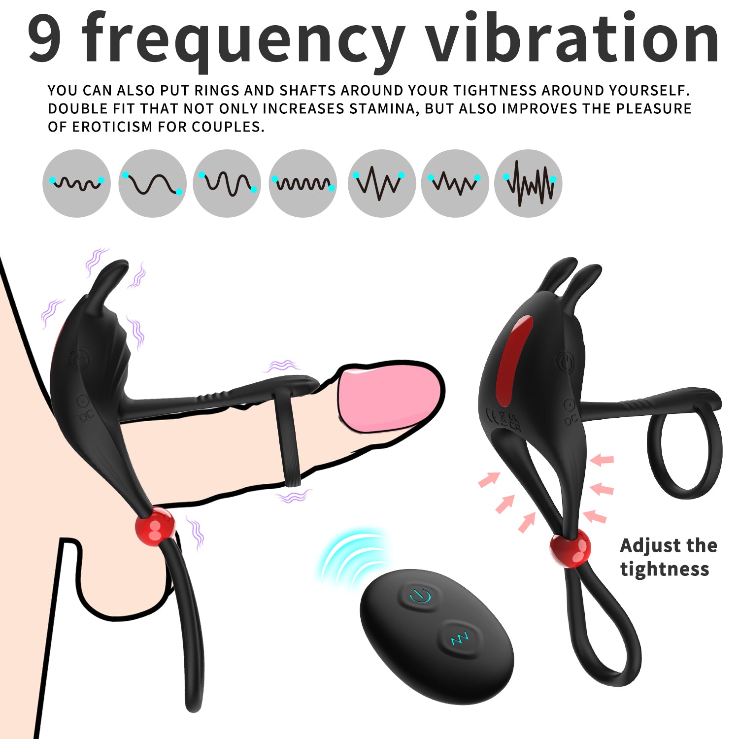 Hgod Remote Control Wearable Male Delay Ring – Wireless, Adjustable, Dual Motor Vibration