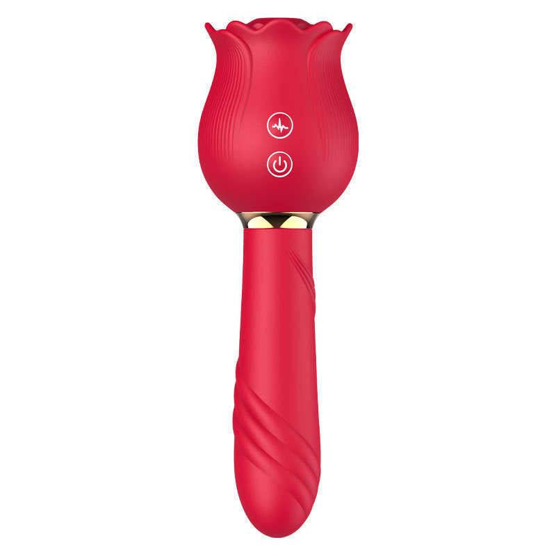 Red Rose Dual-Head Vibrator for Women | 12-Frequency Suction & Tail Vibration