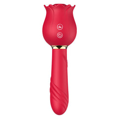 Red Rose Dual-Head Vibrator for Women | 12-Frequency Suction & Tail Vibration