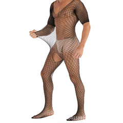 男士透明网袜渔网袜｜超薄镂空开档设计｜性感诱惑风格｜大特价热卖