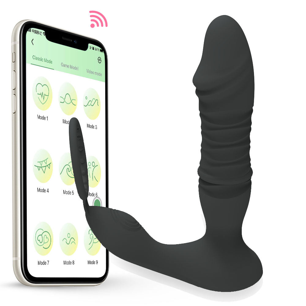 10 Thrusting & Vibrating Modes App Control Prostate Massager with Cock Ring