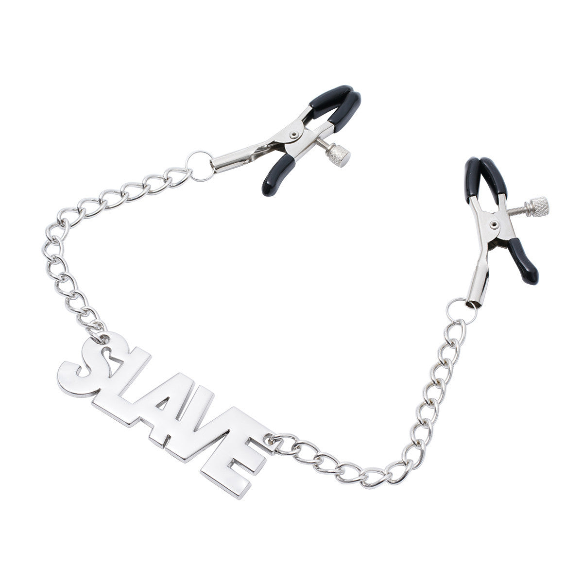 Adjustable Non-Piercing Nipple Clamps with Letter(Slave) Chain