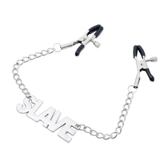 Adjustable Non-Piercing Nipple Clamps with Letter(Slave) Chain