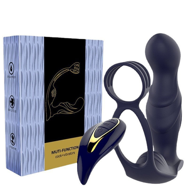 12 Vibrating Modes & Remote Control Male Prostate Massager with 2 Penis Ring