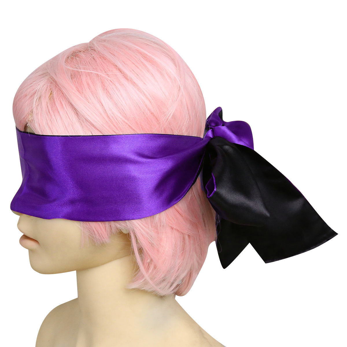 Dark Purple & Black Satin Eye Blindfold