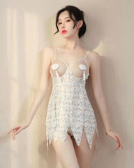 Happy Sex Open Boobs Babydolls Sex Nightgown Floral Dress in White -  Sex Toys & Adult Toys | XtoySmart Canada