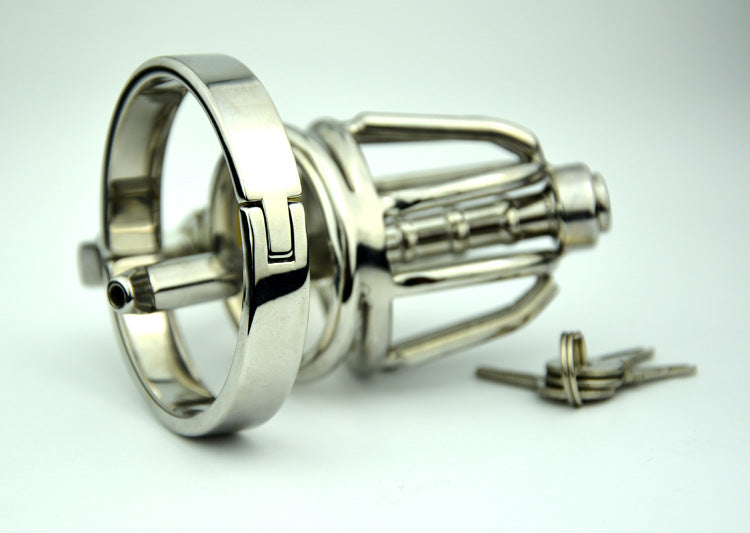 Stainless Steel Male Chastity Device with Silicone Urethral Sounds Catheter Spike Ring