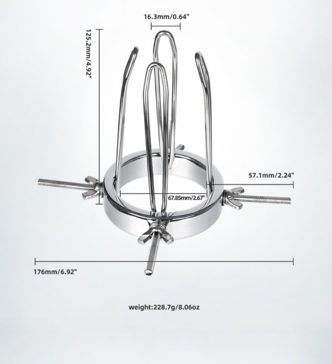 BDSM 4 Screws Stainless Steel Adjustable Vaginal & Anal Expander