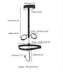 Anal Hook BDSM Restraint Kit with Ball gags Choker and Adjustable Leather Handcuffs