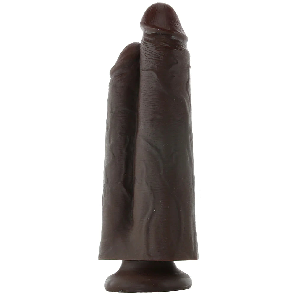 King Cock 9 英寸两个鸡巴一孔巧克力假阳具