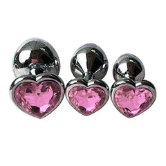 3Pcs Set Heart Shaped Metal Butt Plugs(Five Colors Available)