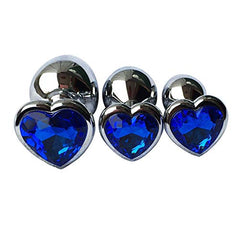 3Pcs Set Heart Shaped Metal Butt Plugs(Five Colors Available)