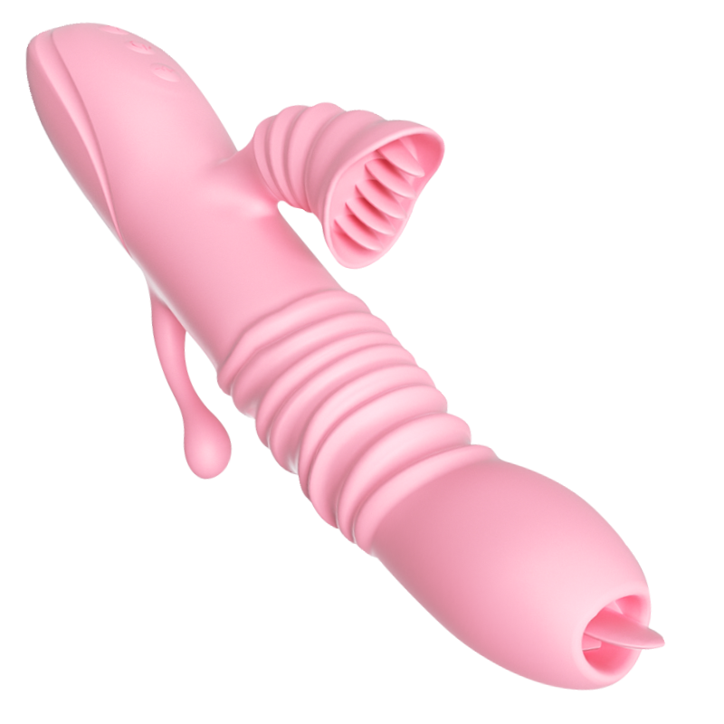 3 in 1 Rabbit Tongue Vibrator with 20 Thrusting Licking & Vibrating Modes Clitoral Stimulator(With 42℃ Heating Function🔥)