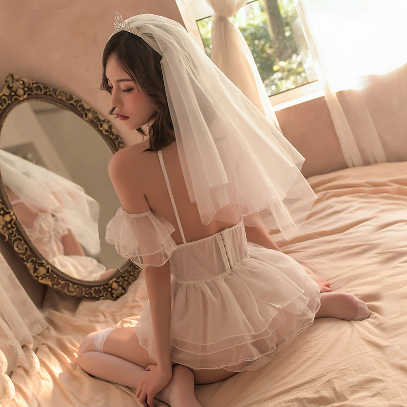 Women's Role Play See Through Bride Sexy Lingerie