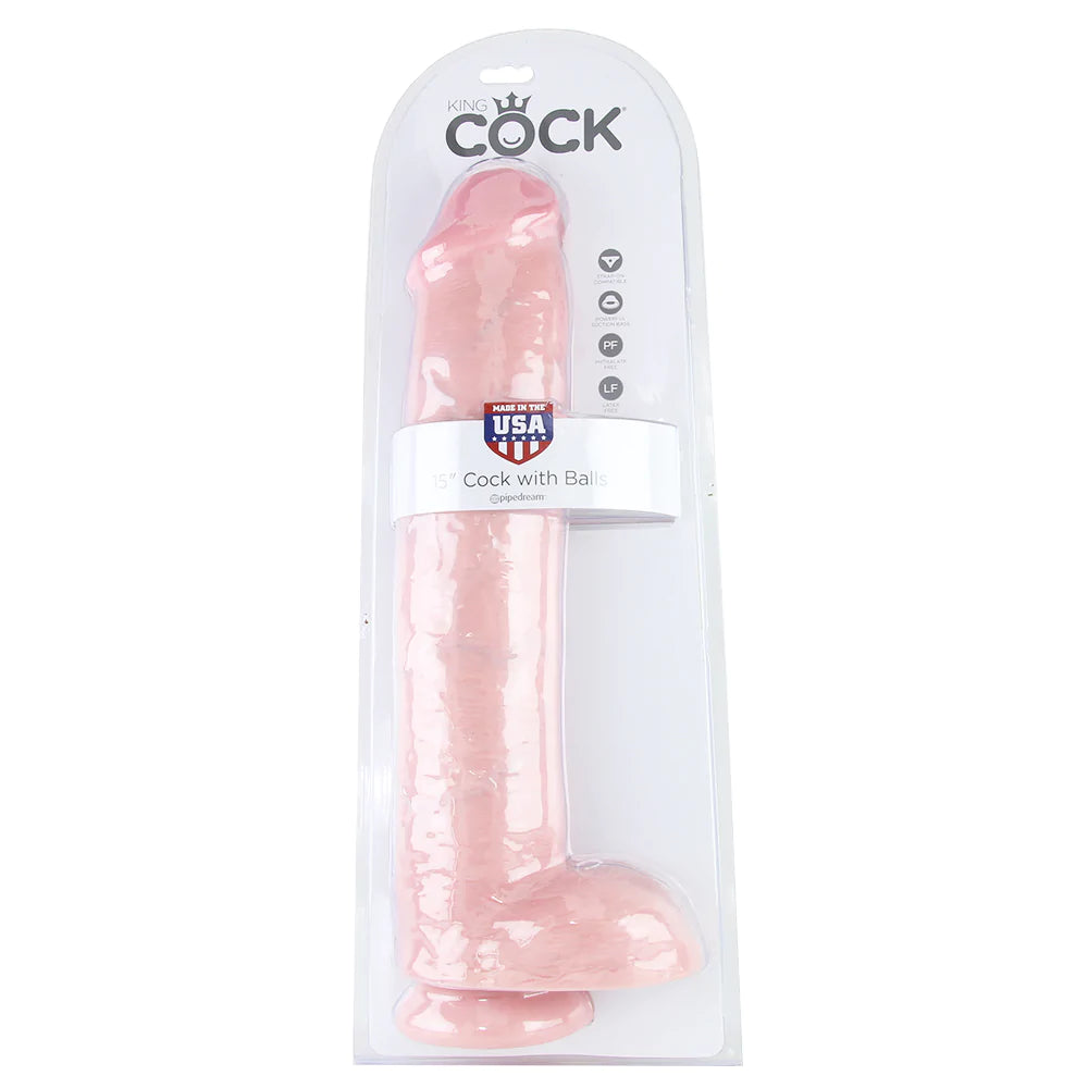 King Cock 15 Inch Cock with Balls in Light