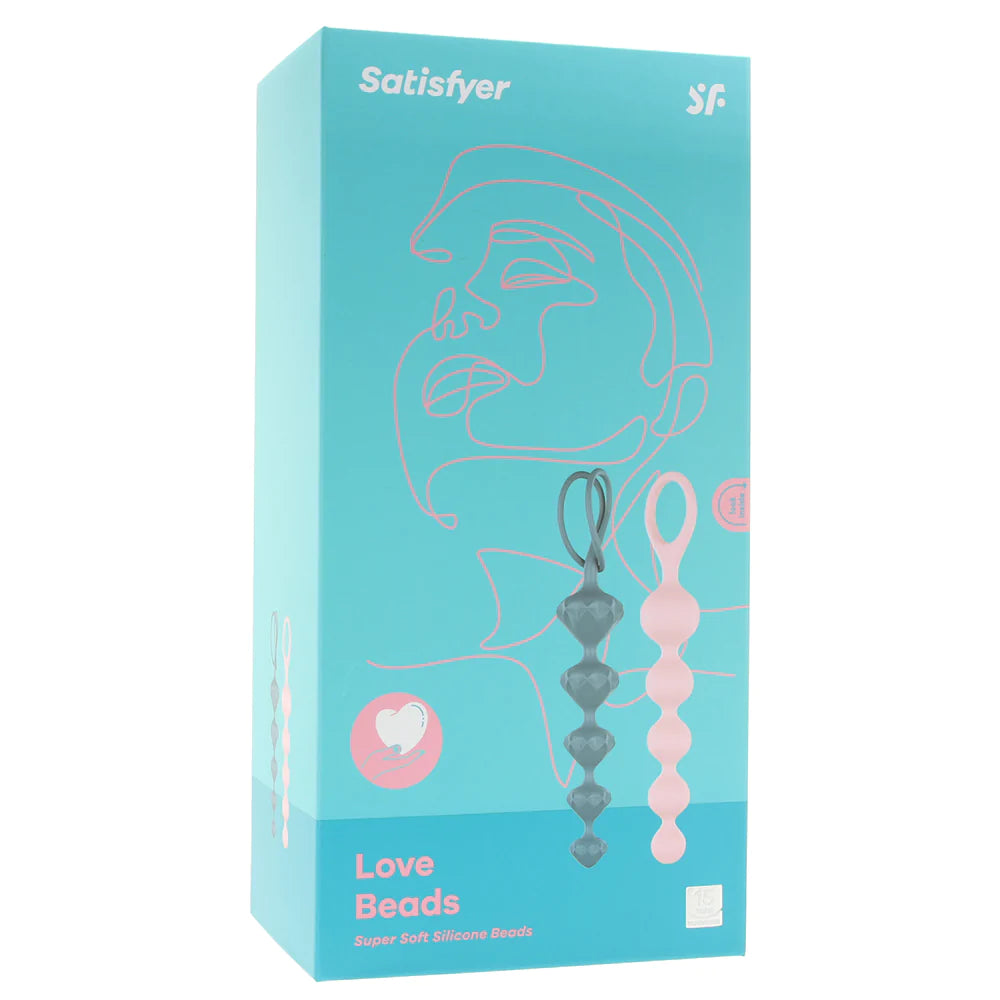 Satisfyer Soft Silicone Love Beads in Pink & Teal