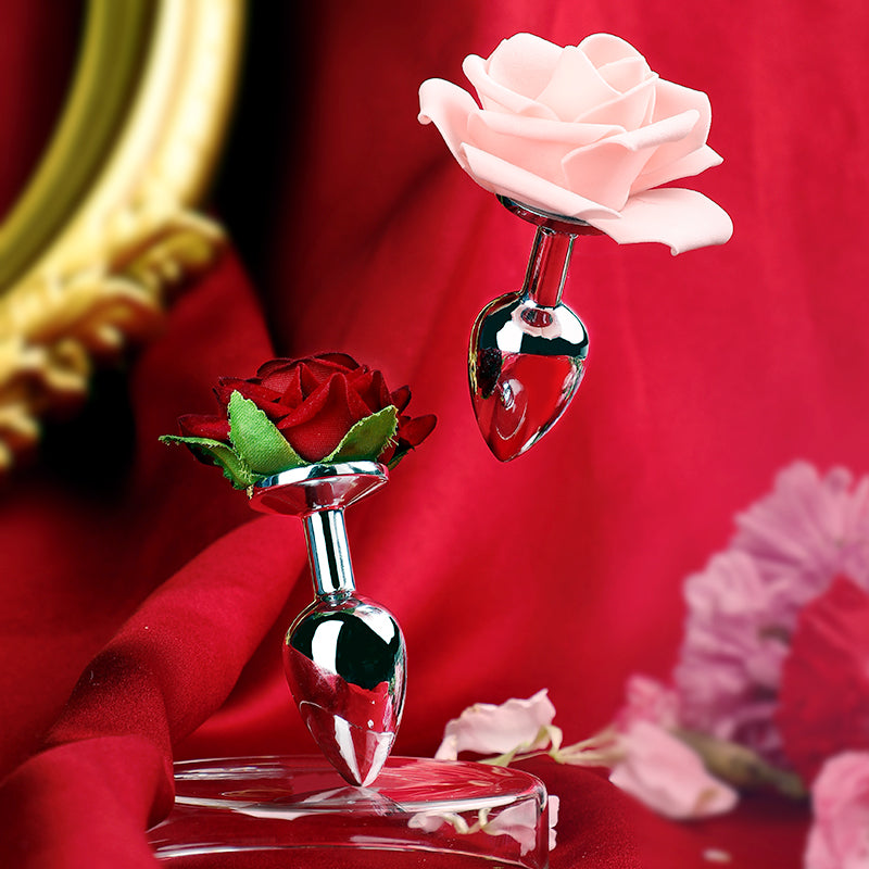 Aluminum Alloy Rose Flower Anal Plug (Two Colors Available)